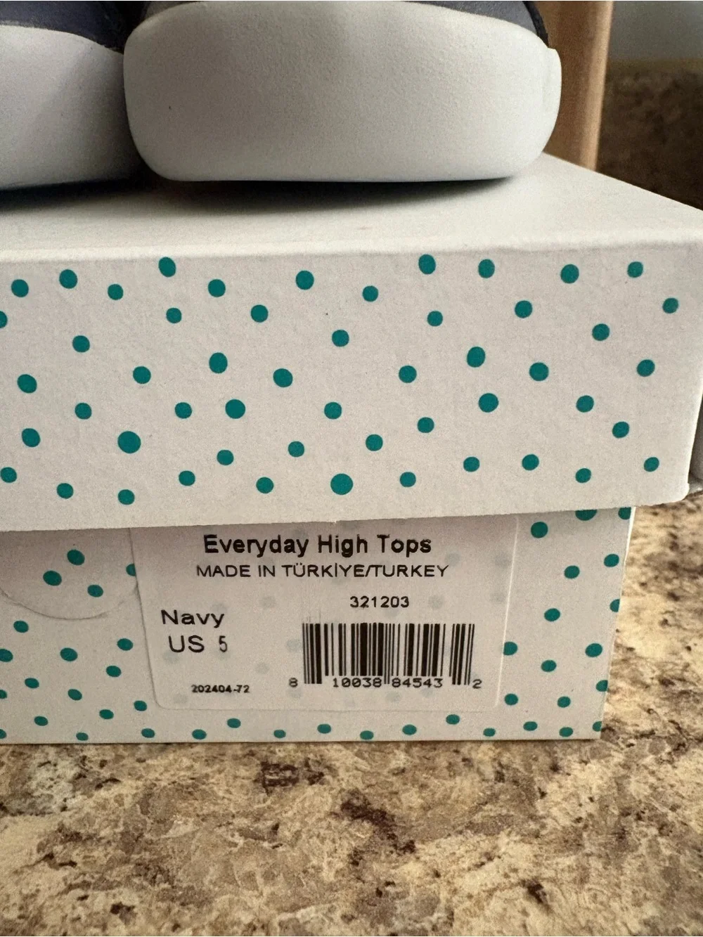 New in box ten little Navy Blue  high top Velcro Sneakers